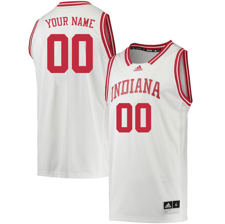 Custom Indiana Hoosiers Name And Number College Basketball Jerseys Stitched-White